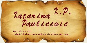 Katarina Pavličević vizit kartica